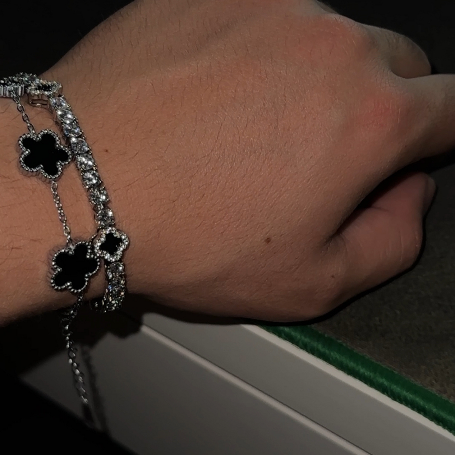 סט תלתן - זהב לבן