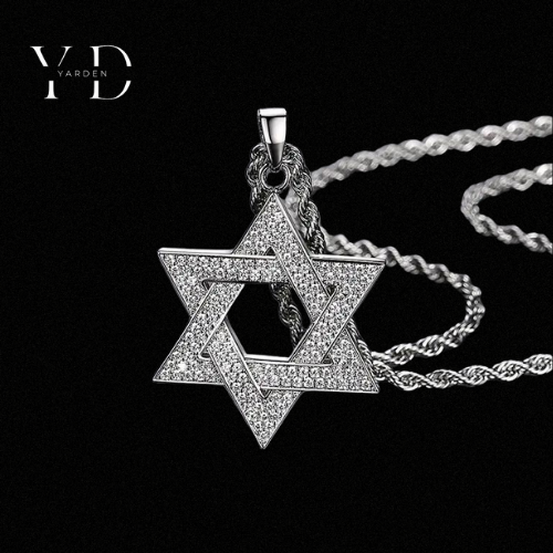 שרשרת אייס מגן דוד זהב לבן