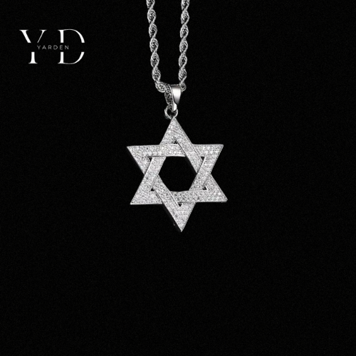 שרשרת אייס מגן דוד זהב לבן