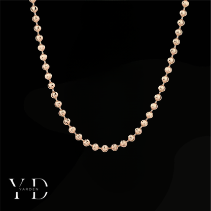 שרשרת כדורים חיתוך יהלום 3 מ״מ רוז גולד