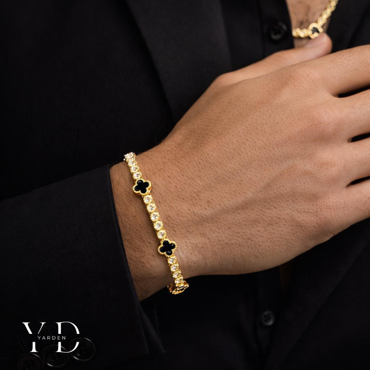 צמיד טניס תלתן - זהב 18 קראט