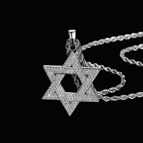 שרשרת אייס מגן דוד זהב לבן