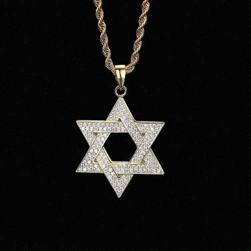 שרשרת אייס מגן דוד  זהב צהוב