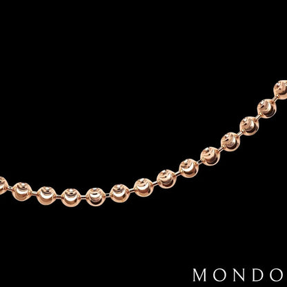 שרשרת כדורים חיתוך יהלום 3 מ״מ רוז גולד