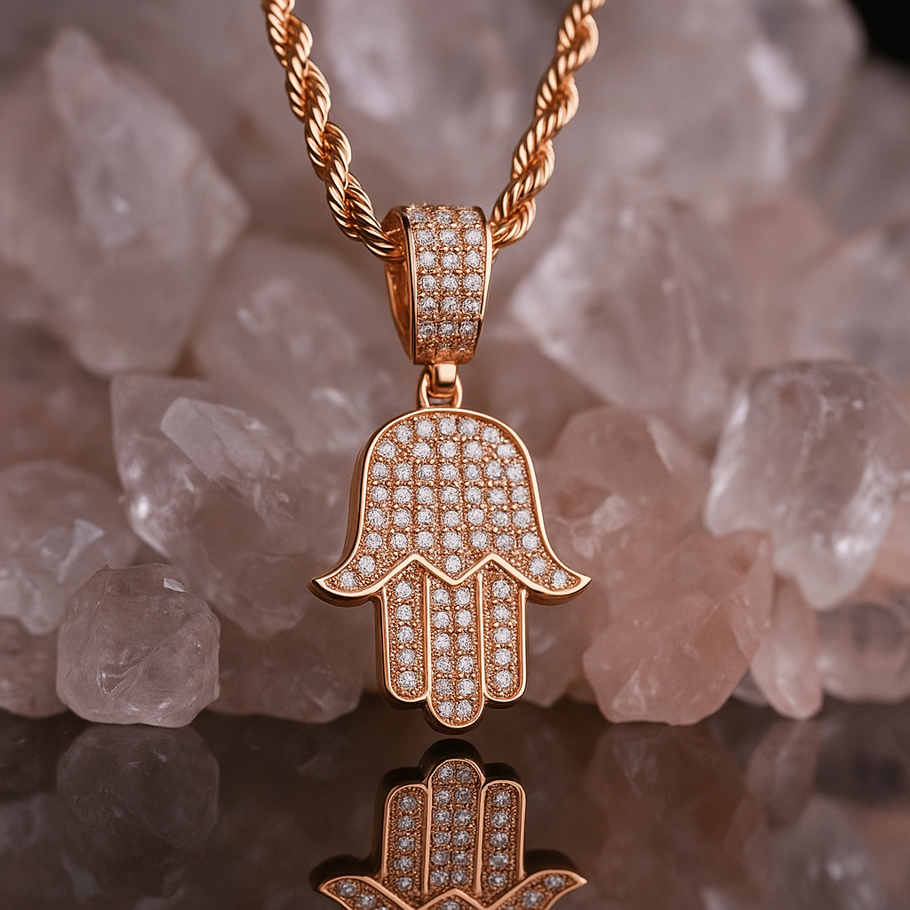 שרשרת חמסה רוז גולד לגבר