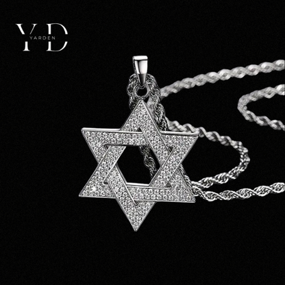 שרשרת אייס מגן דוד זהב לבן