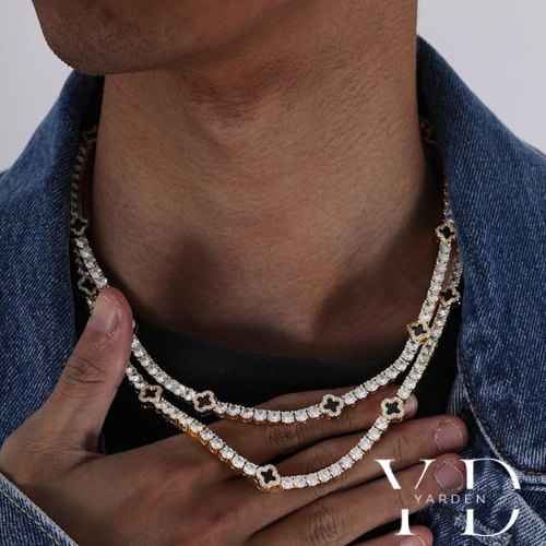 סט תלתן (צמיד+שרשרת) בציפוי זהב 18k